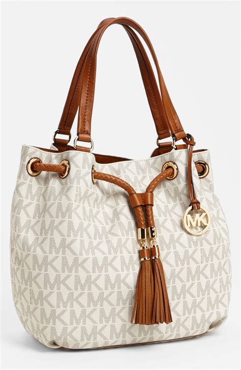 michael kors jet set large gathered tote vanilla|Michael Kors jet set duffle.